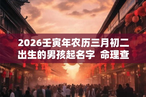 2026壬寅年农历三月初二出生的男孩起名字  命理查询