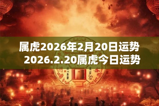 属虎2026年2月20日运势 2026.2.20属虎今日运势 属虎2026年2月20日运势 2026.2.20属虎今日运势