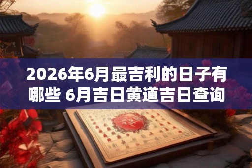 2026年6月最吉利的日子有哪些 6月吉日黄道吉日查询 2026年6月最吉利的日子有哪些 6月吉日黄道吉日查询
