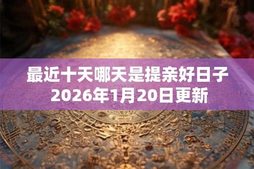 最近十天哪天是提亲好日子 2026年1月20日更新