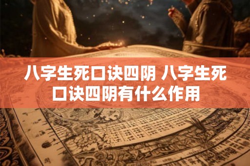 八字生死口诀四阴 八字生死口诀四阴有什么作用