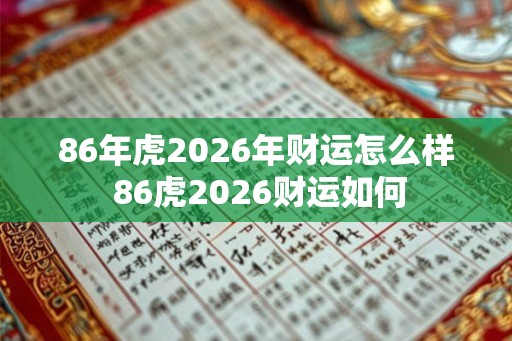 86年虎2026年财运怎么样 86虎2026财运如何