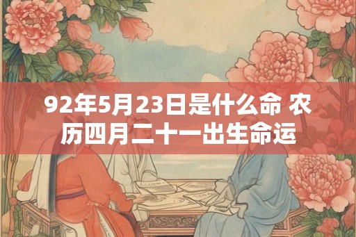 92年5月23日是什么命 农历四月二十一出生命运
