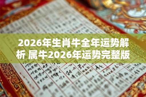 2026年生肖牛全年运势解析 属牛2026年运势完整版