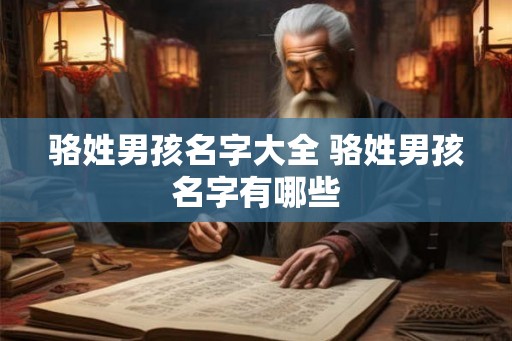 骆姓男孩名字大全 骆姓男孩名字有哪些