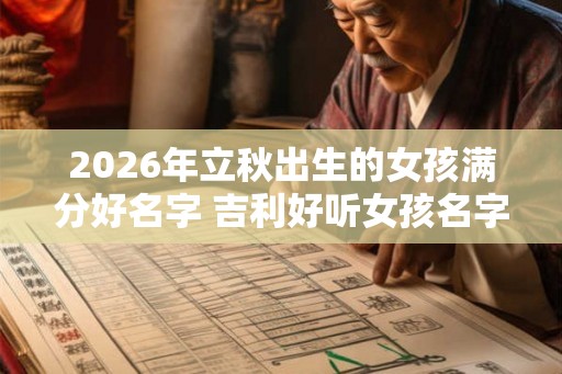 2026年立秋出生的女孩满分好名字 吉利好听女孩名字推荐
