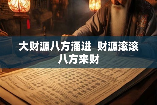 大财源八方涌进  财源滚滚八方来财