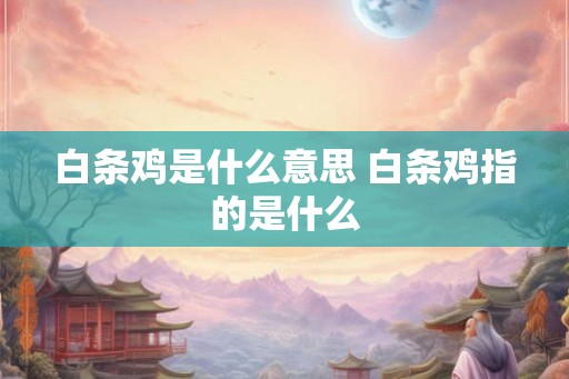 白条鸡是什么意思 白条鸡指的是什么