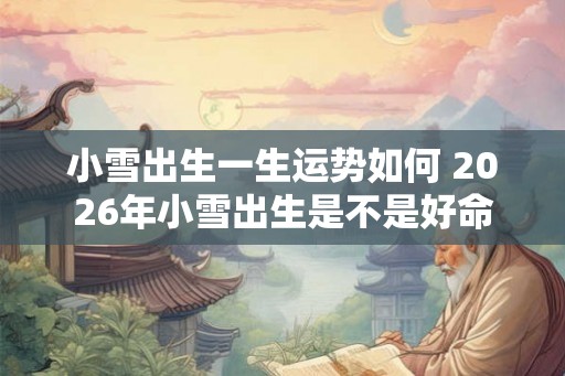 小雪出生一生运势如何 2026年小雪出生是不是好命 小雪出生一生运势如何 2026年小雪出生是不是好命