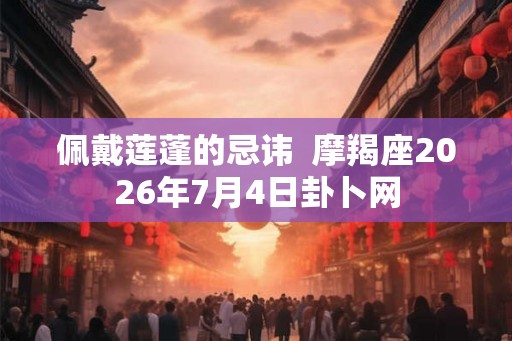 佩戴莲蓬的忌讳 摩羯座2026年7月4日卦卜网 佩戴莲蓬的忌讳 摩羯座2026年7月4日卦卜网