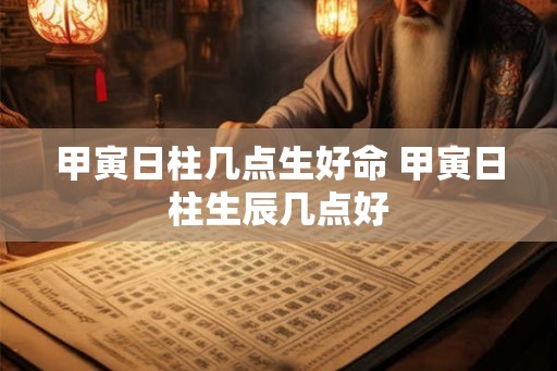 甲寅日柱几点生好命 甲寅日柱生辰几点好