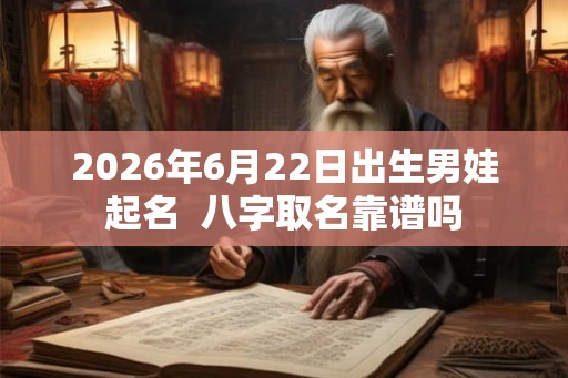 2026年6月22日出生男娃起名  八字取名靠谱吗