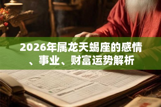 2026年属龙天蝎座的感情、事业、财富运势解析