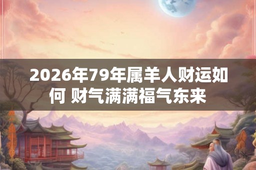 2026年79年属羊人财运如何 财气满满福气东来