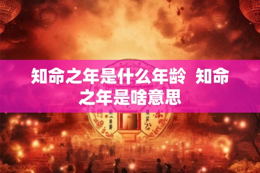 知命之年是什么年龄  知命之年是啥意思