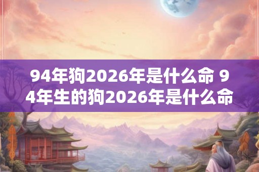 94年狗2026年是什么命 94年生的狗2026年是什么命