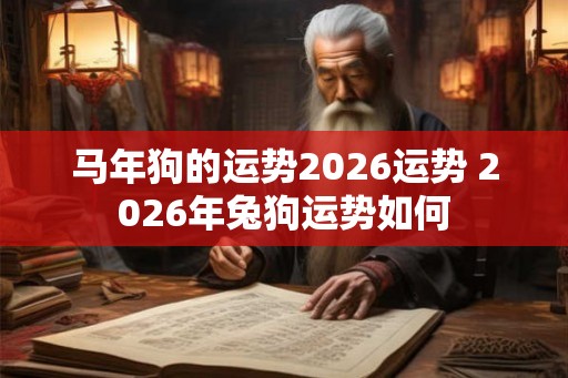 马年狗的运势2026运势 2026年兔狗运势如何