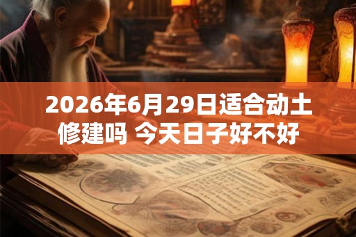 2026年6月29日适合动土修建吗 今天日子好不好