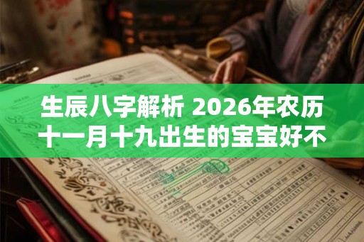 生辰八字解析 2026年农历十一月十九出生的宝宝好不好