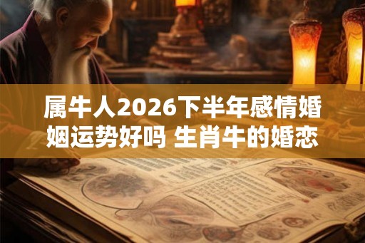 属牛人2026下半年感情婚姻运势好吗 生肖牛的婚恋运势详解