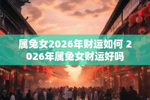 属兔女2026年财运如何 2026年属兔女财运好吗