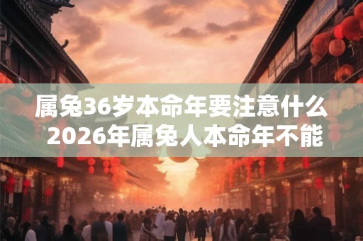 属兔36岁本命年要注意什么 2026年属兔人本命年不能穿红色