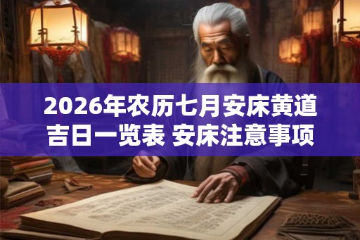 2026年农历七月安床黄道吉日一览表 安床注意事项