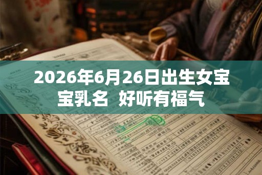 2026年6月26日出生女宝宝乳名  好听有福气