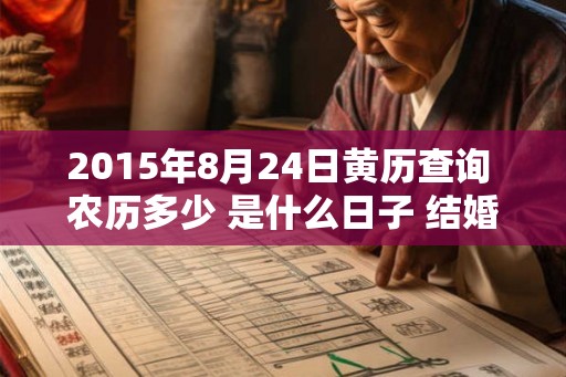 2015年8月24日黄历查询 农历多少 是什么日子 结婚吉时