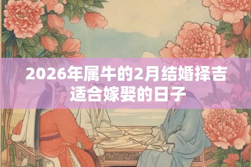 2026年属牛的2月结婚择吉 适合嫁娶的日子