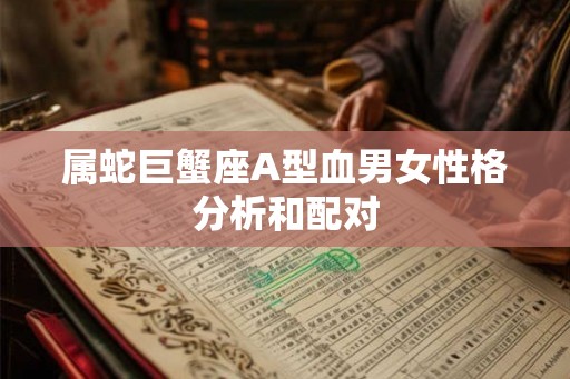 属蛇巨蟹座A型血男女性格分析和配对