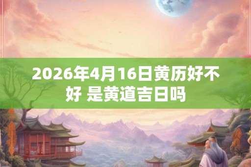 2026年4月16日黄历好不好 是黄道吉日吗