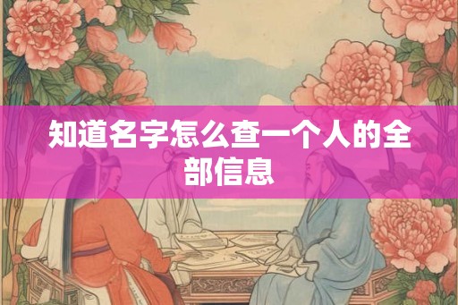 知道名字怎么查一个人的全部信息
