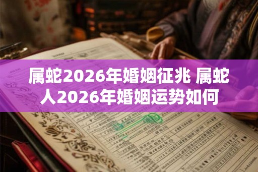属蛇2026年婚姻征兆 属蛇人2026年婚姻运势如何