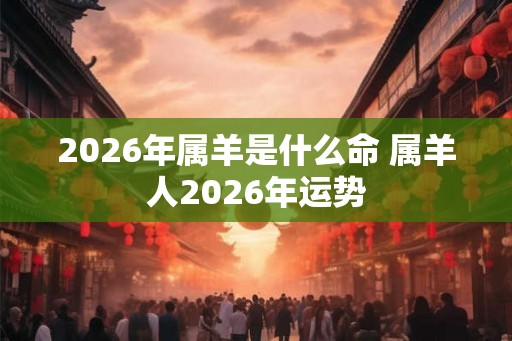 2026年属羊是什么命 属羊人2026年运势