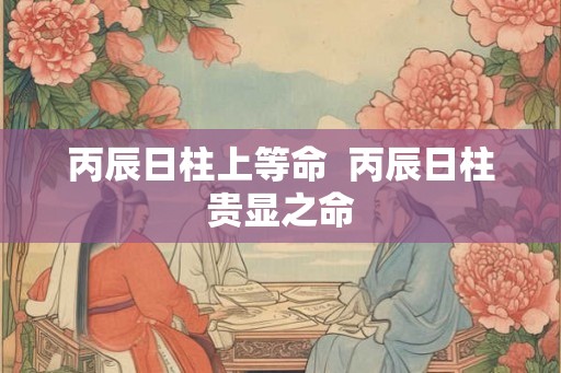 丙辰日柱上等命  丙辰日柱贵显之命