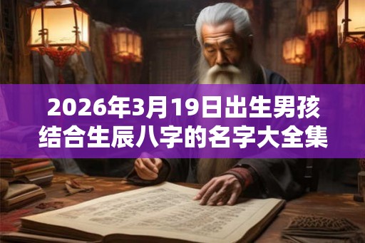 2026年3月19日出生男孩结合生辰八字的名字大全集