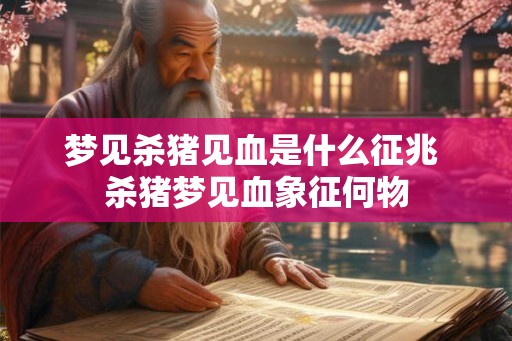 梦见杀猪见血是什么征兆 杀猪梦见血象征何物