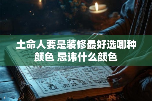 土命人要是装修最好选哪种颜色 忌讳什么颜色