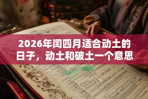 2026年闰四月适合动土的日子，动土和破土一个意思吗？