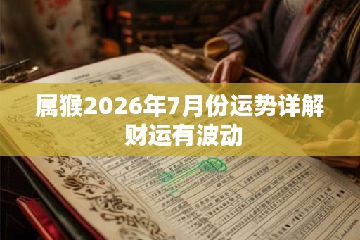 属猴2026年7月份运势详解 财运有波动