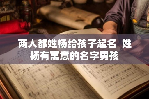 两人都姓杨给孩子起名  姓杨有寓意的名字男孩