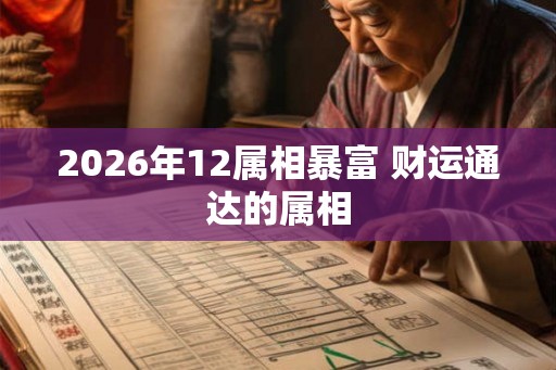 2026年12属相暴富 财运通达的属相