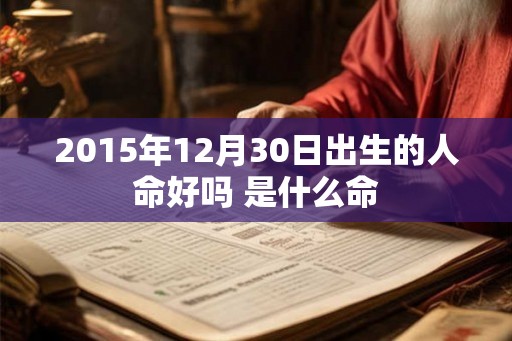 2015年12月30日出生的人命好吗 是什么命