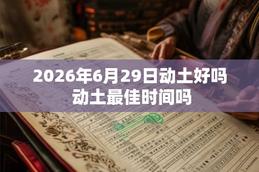 2026年6月29日动土好吗 动土最佳时间吗 2026年6月29日动土好吗 动土最佳时间吗