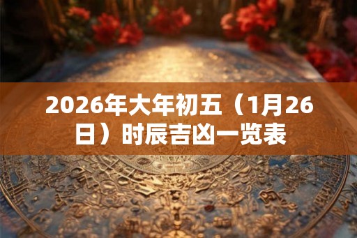 2026年大年初五（1月26日）时辰吉凶一览表