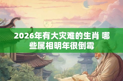 2026年有大灾难的生肖 哪些属相明年很倒霉