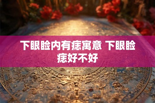 下眼睑内有痣寓意 下眼睑痣好不好