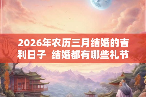2026年农历三月结婚的吉利日子  结婚都有哪些礼节