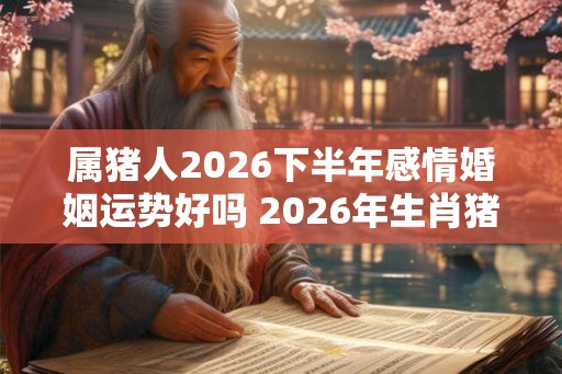属猪人2026下半年感情婚姻运势好吗 2026年生肖猪的爱情运势好不好